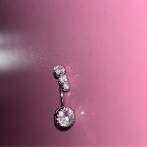 Elegant Silver Crystal Belly Ring
